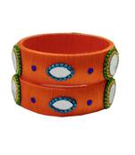 Orange silk thread bangles