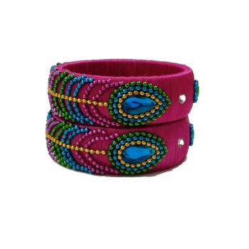 Purple silk thread bangles 1