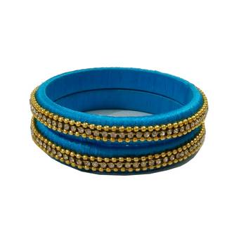 Blue silk thread bangles 1