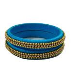 Blue silk thread bangles