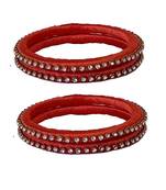 Orange silk thread bangles