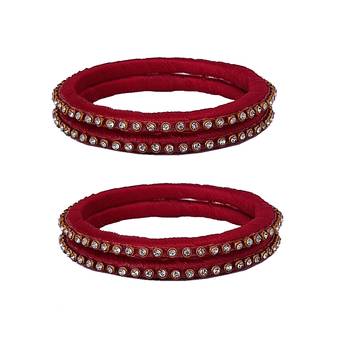 Red silk thread bangles 1