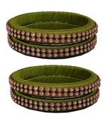 Green silk thread bangles