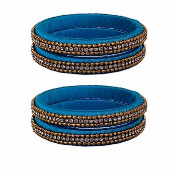 Blue silk thread bangles 1