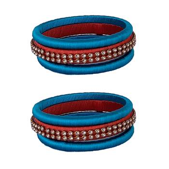 Orange silk thread bangles 1