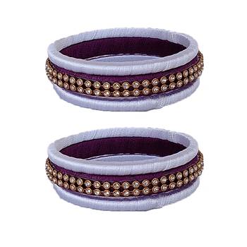 Purple silk thread bangles 1