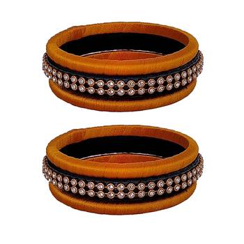 Black silk thread bangles 1