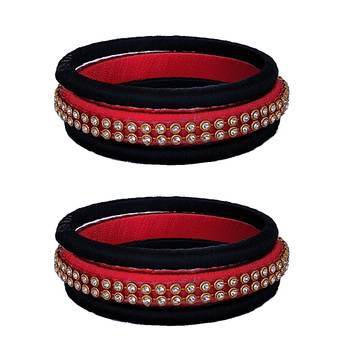 Orange silk thread bangles 1