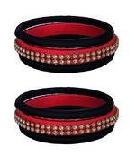 Orange silk thread bangles