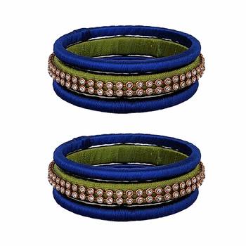Green silk thread bangles 1