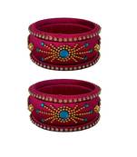 Pink silk thread bangles