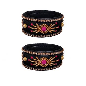 Black silk thread bangles 1