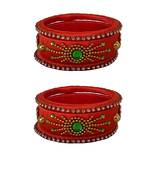 Orange silk thread bangles