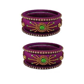 Purple silk thread bangles 1