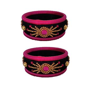 Black silk thread bangles 1