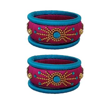 Pink silk thread bangles 1