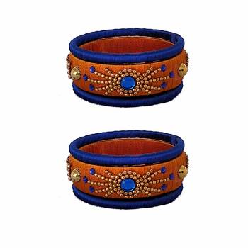 Yellow silk thread bangles 1