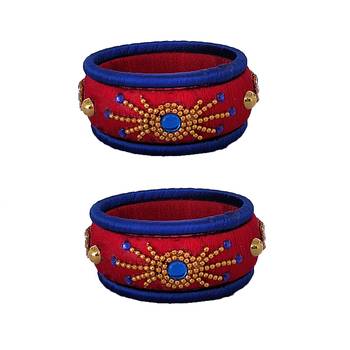 Red silk thread bangles 1