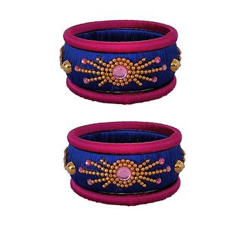 Blue silk thread bangles 1