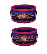 Blue silk thread bangles