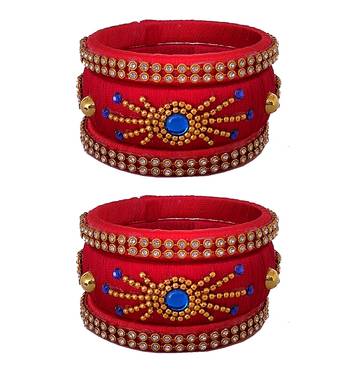 Red silk thread bangles 1