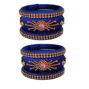 Blue silk thread bangles 1