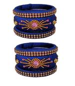 Blue silk thread bangles