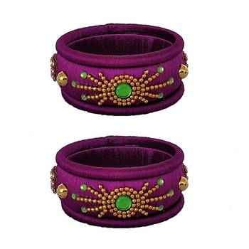 Purple silk thread bangles 1