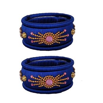 Blue silk thread bangles 1