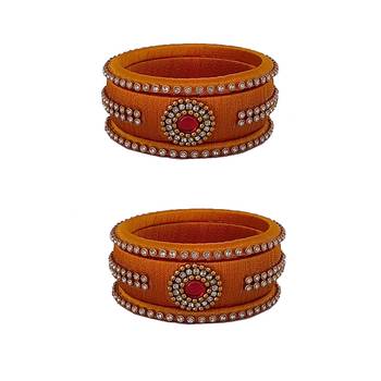 Yellow silk thread bangles 1