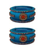 Blue silk thread bangles