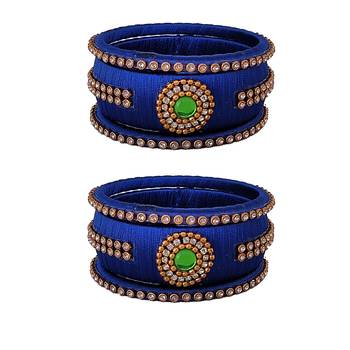 Blue silk thread bangles 1