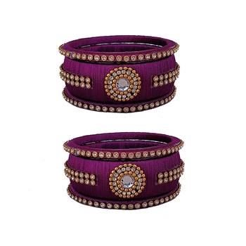 Purple silk thread bangles 1