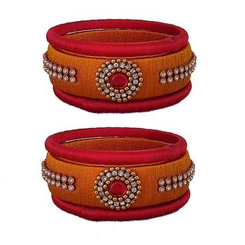 Yellow silk thread bangles 1