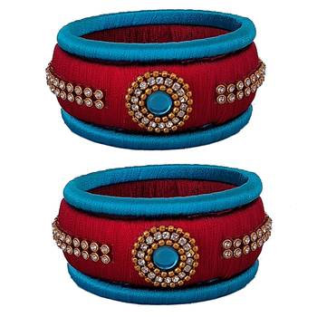 Red silk thread bangles 1