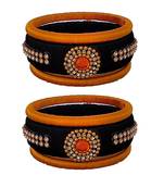 Black silk thread bangles