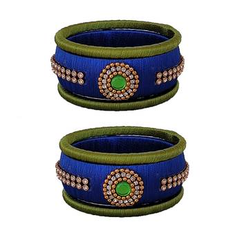 Blue silk thread bangles 1