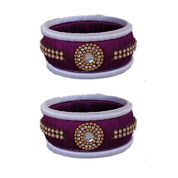 Purple silk thread bangles 1