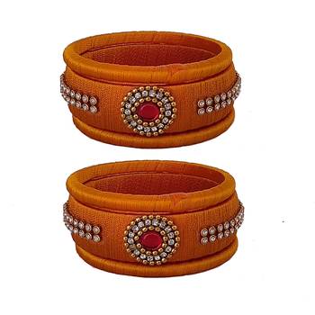 Yellow silk thread bangles 1