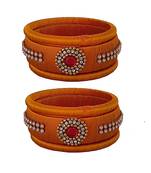 Yellow silk thread bangles