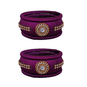 Purple silk thread bangles 1