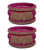 Pink silk thread bangles