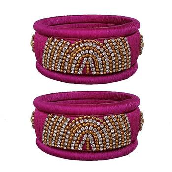Pink silk thread bangles 1