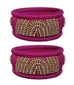 Pink silk thread bangles