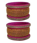 Pink silk thread bangles