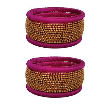 Pink silk thread bangles 1