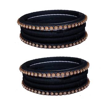 Black silk thread bangles 1
