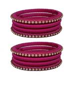 Pink silk thread bangles