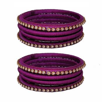 Purple silk thread bangles 1