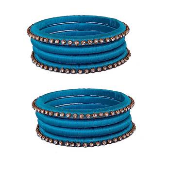 Blue silk thread bangles 1